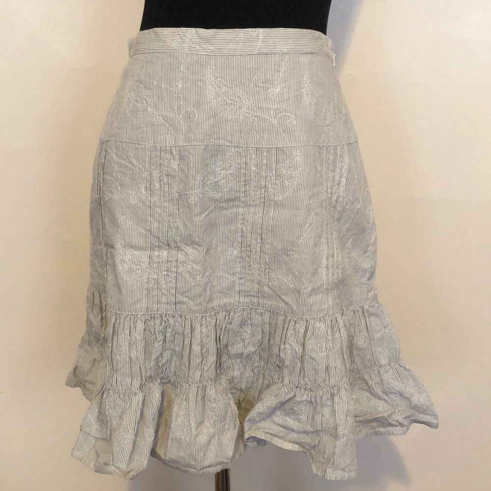 The Limited Pinstripe Embroidered Skirt